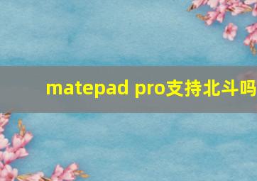 matepad pro支持北斗吗